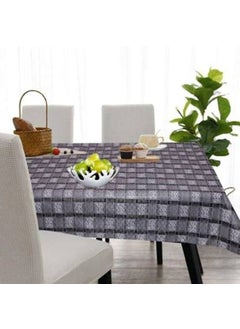 CRAFT CITY Grey Check Print Center & Dining Table Cover for 2 to 6 Seater Table Cloth/Water and dust with Oil-Proof PVC Rectangular Shape (54x90 inch)