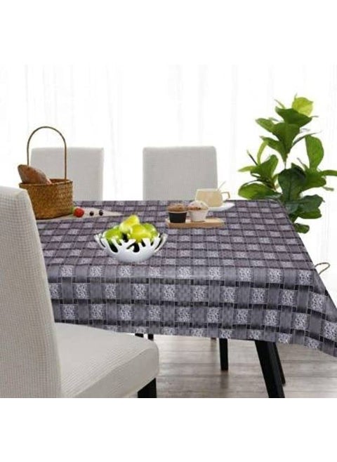 CRAFT CITY Grey Check Print Center & Dining Table Cover for 2 to 6 Seater Table Cloth/Water and dust with Oil-Proof PVC Rectangular Shape (54x90 inch)
