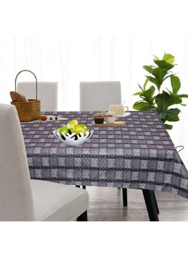 craft city CRAFT CITY Grey Check Print Center & Dining Table Cover for 2 to 6 Seater Table Cloth/Water and dust with Oil-Proof PVC Rectangular Shape (54x90 inch) 