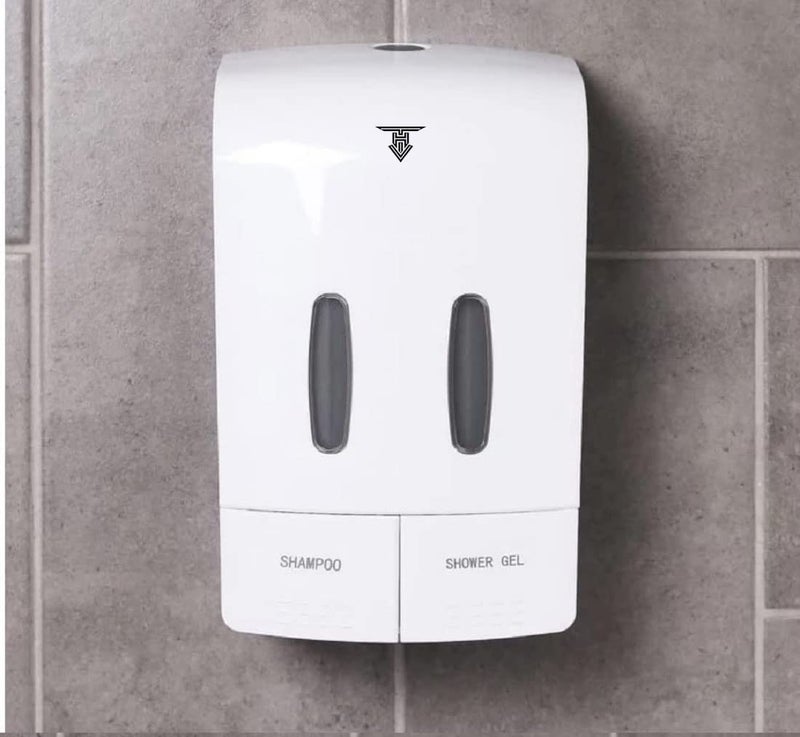 TARGET HYGIENE Manual Soap Dispenser Wall Mounted Manual Shampoo Shower Gel Soap Hand Sanitizer Plastic Liquid Dispenser Dual 550ml 550ml - Image 2