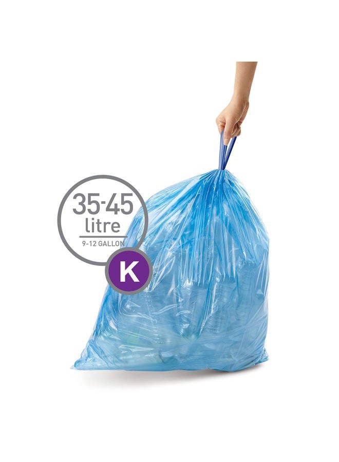simplehuman Code K Custom Fit Drawstring Trash Bags in Dispenser Packs, 60 Count, 35-45 Liter / 9.2-12 Gallon, Blue - Image 2