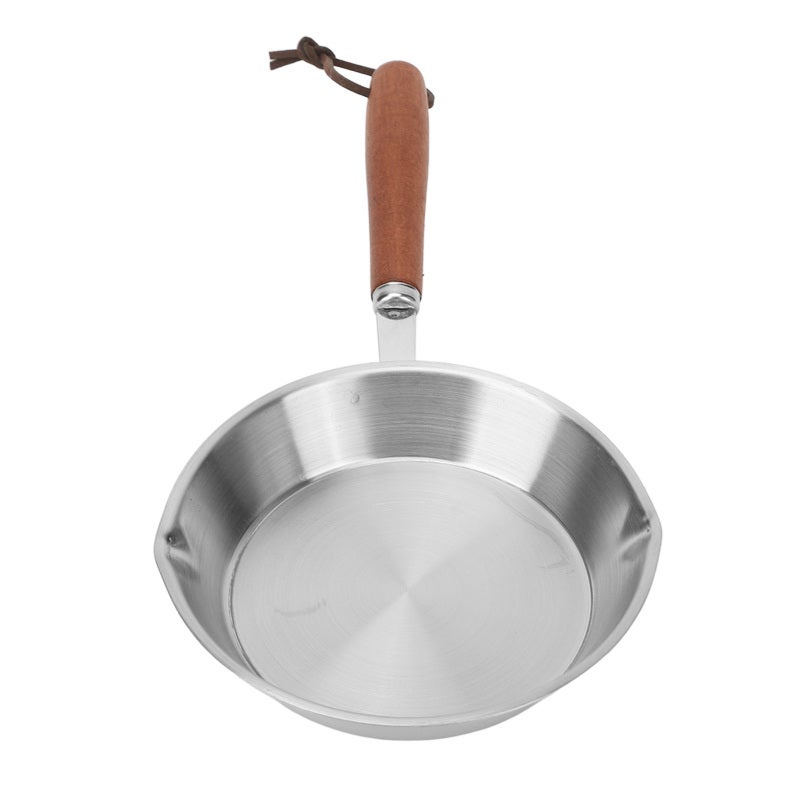 Stainless Steel Frying Pan: 3-Ply Stainless Steel Construction, Uniform & Rapid Heating, Ergonomic Wooden Handle - Versatile Fry Pan for Home Kitchen And Restaurant, Induction Cooktop Compatible - Image 5