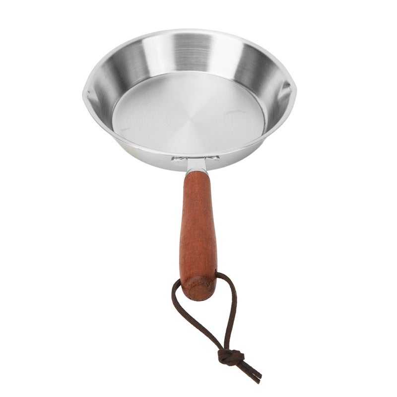Stainless Steel Frying Pan: 3-Ply Stainless Steel Construction, Uniform & Rapid Heating, Ergonomic Wooden Handle - Versatile Fry Pan for Home Kitchen And Restaurant, Induction Cooktop Compatible - Image 1
