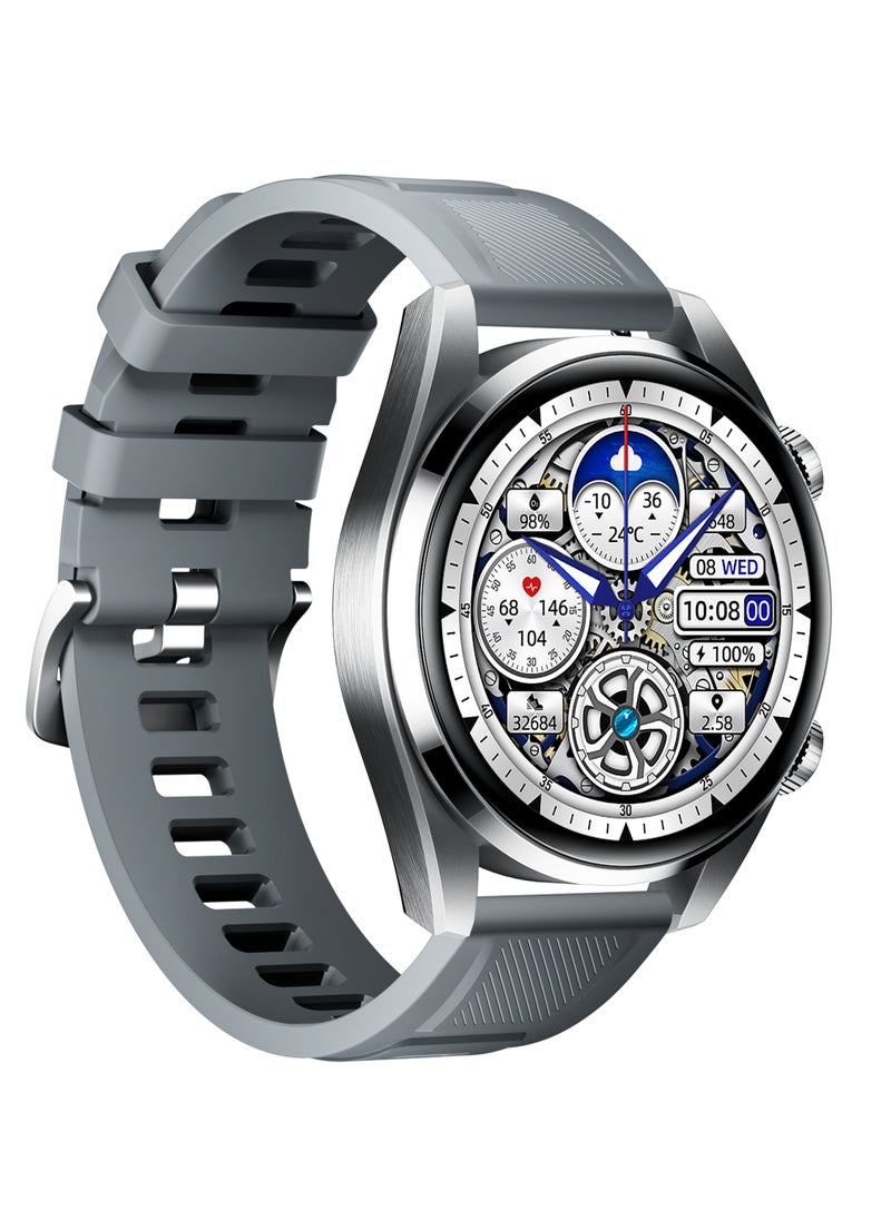 Oskar - Porodo Nebula Smart Watch Black dial with Silver Silicone Band - Image 1