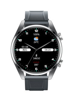 Porodo Nebula Smart Watch Black dial with Silver Silicone Band