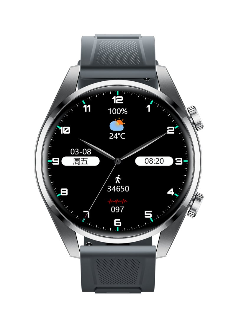 Oskar - Porodo Nebula Smart Watch Black dial with Silver Silicone Band - Image 1