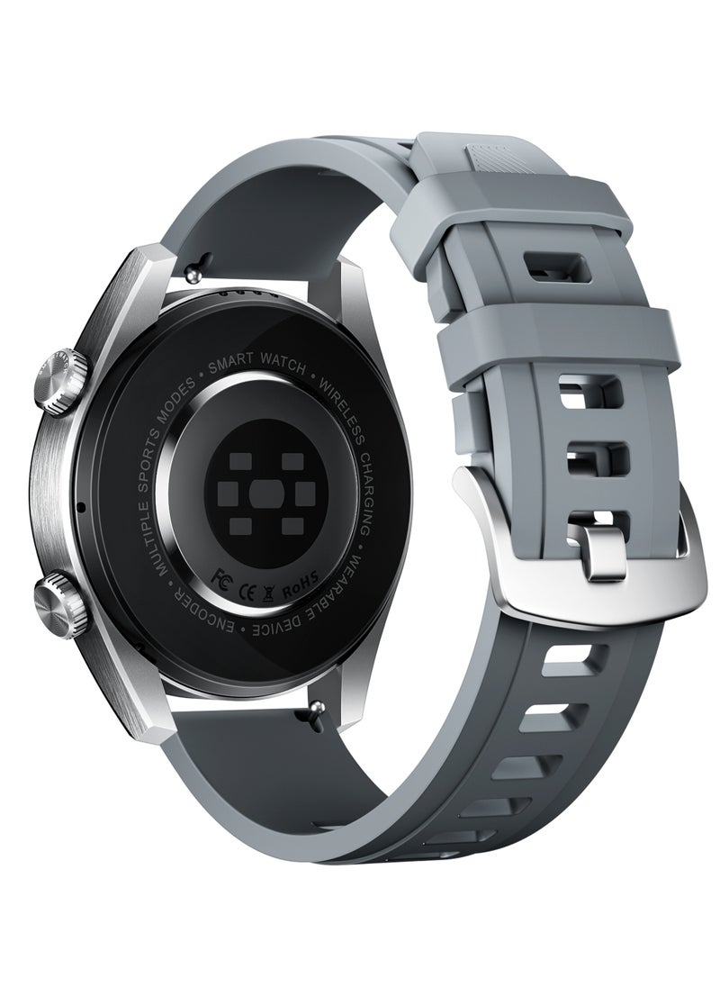 Oskar - Porodo Nebula Smart Watch Black dial with Silver Silicone Band - Image 1