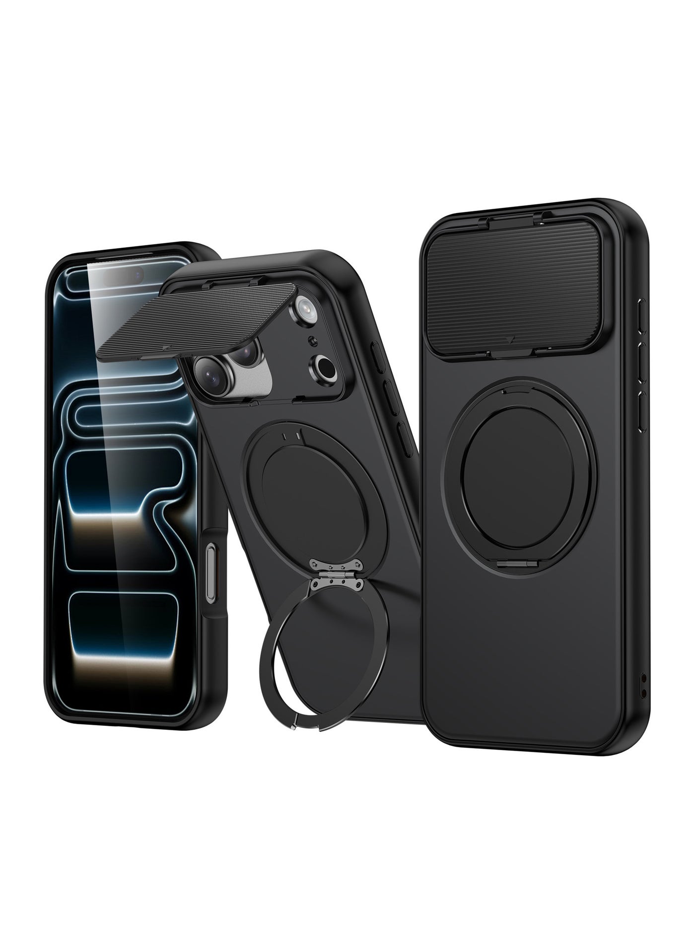 inasis Inasis iPhone 17 Pro Max Case thermoplasticpolyurethane Case Material: Thermoplastic Polyurethane | Type: Ring Case | Material: Polycarbonate