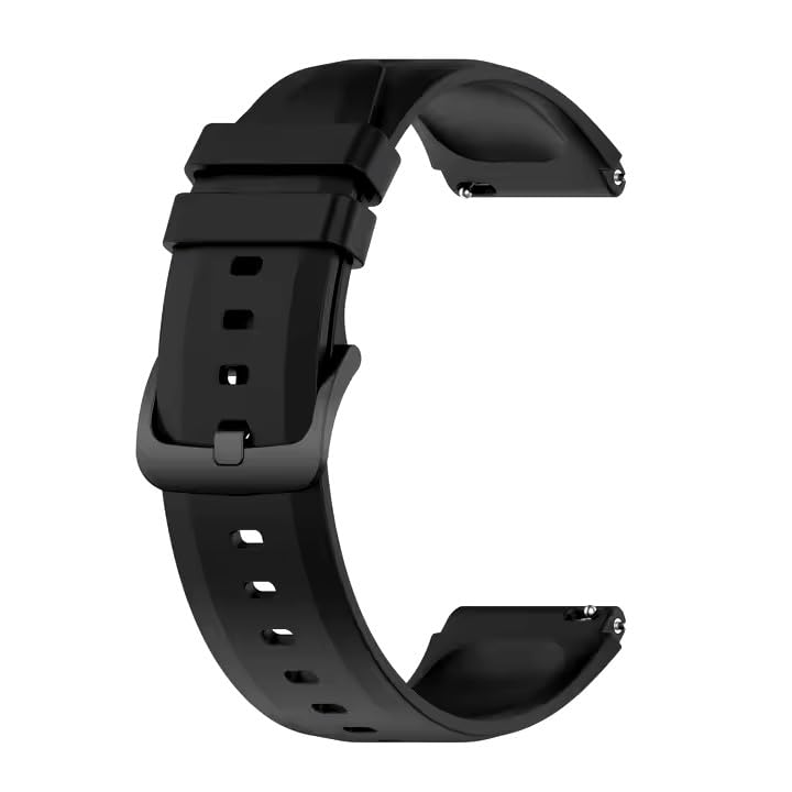 Gladiadora® 20mm Watch Strap Compatible with Samsung Watch,S Pro,Realme,Pro 4 Max,Ultra,Ultra 2,One Plus Boat Flash, Noise Colorfit Pulse Grand, Noise Colorfit Soft Silicone (20mm Black) - Image 2