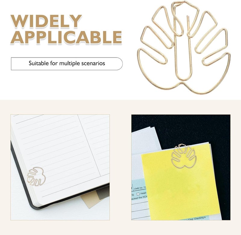 Repeated detach compatible build 50pcs Gold Monstera Leaf Paper Clips Small Metal Bookmark Paperfastener Pins for Office School Filing and Planner Organization Heavy load resistant Cross-material combo compatible Storage & transit friendly Batch uniform stable quality KSA market compliant quality Pre-sale confirmed stock Regulated warehouse storage Multi-use detailed build Different assemble options Diverse operation compatible Quick use-switch compatible build Wide range expanded design User tested optimized build All user friendly build Coast & inland available Oil resistant Flexible use switching Flexible sizing options Storage burden minimized build Suburban residential ship Pre-stock well-packed goods Neat shape Backup reserve local stock Multi usage - Image 3