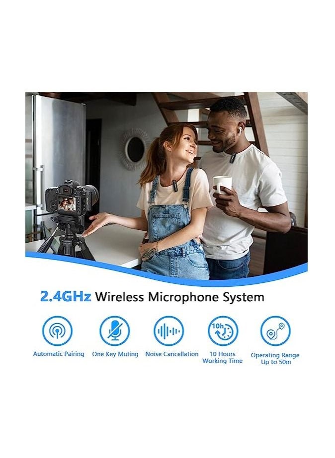 BOYA - BOYA Wireless Lavalier Microphone for Camera DSLR BY-WM3T2-M2 Plug Play Microphones with 3.5mm TRS Connector Mini Noise Cancellation Cordless Clip On Mic for Video Recording YouTube Vlog Interview - Image 1