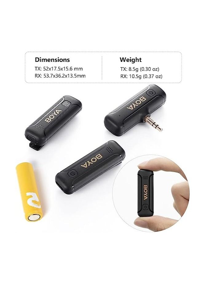 BOYA - BOYA Wireless Lavalier Microphone for Camera DSLR BY-WM3T2-M2 Plug Play Microphones with 3.5mm TRS Connector Mini Noise Cancellation Cordless Clip On Mic for Video Recording YouTube Vlog Interview - Image 1