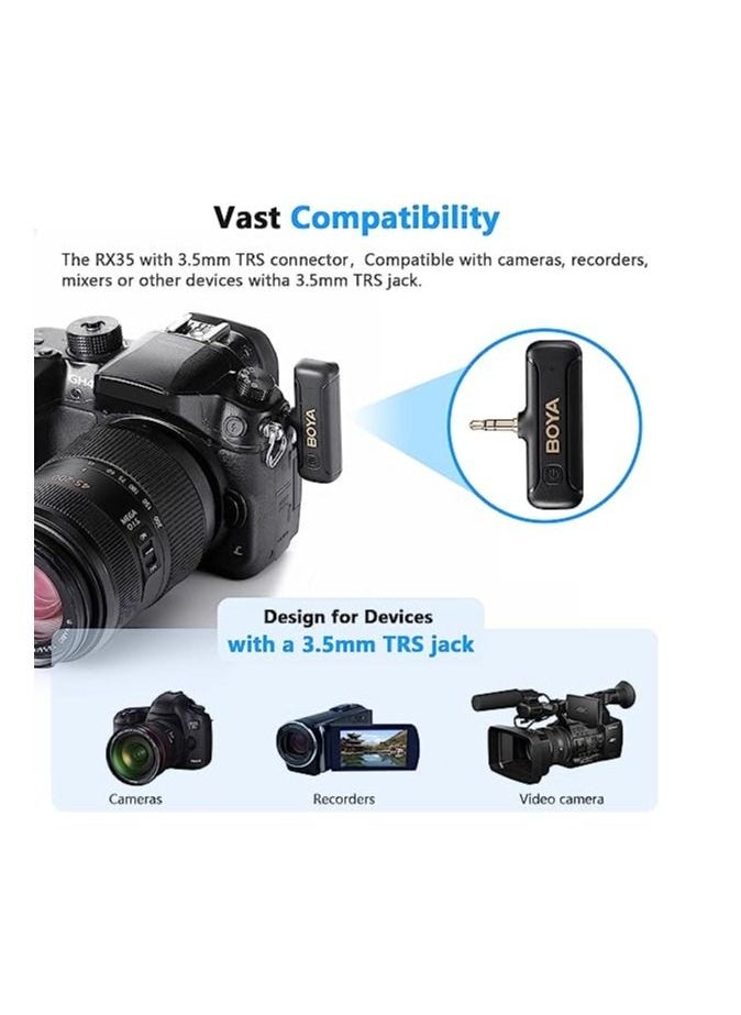 BOYA - BOYA Wireless Lavalier Microphone for Camera DSLR BY-WM3T2-M2 Plug Play Microphones with 3.5mm TRS Connector Mini Noise Cancellation Cordless Clip On Mic for Video Recording YouTube Vlog Interview - Image 1