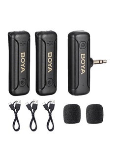 BOYA Wireless Lavalier Microphone for Camera DSLR BY-WM3T2-M2 Plug Play Microphones with 3.5mm TRS Connector Mini Noise Cancellation Cordless Clip On Mic for Video Recording YouTube Vlog Interview
