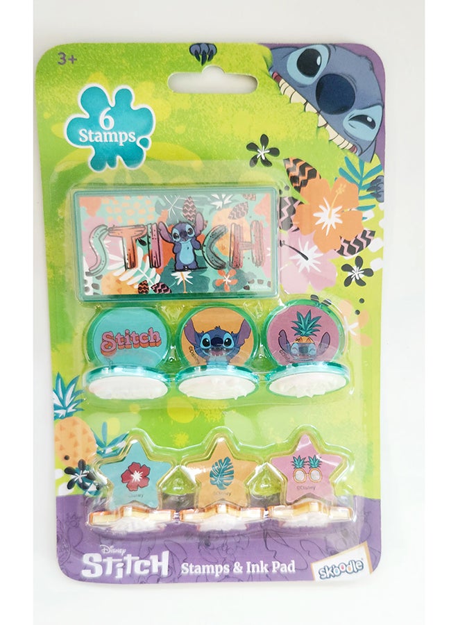 Disney Stitch Stamps with Ink Pad | 1 Ink Pad & 6 Stamps | Art & Craft For Kids | Age 3+ Years - Image 3