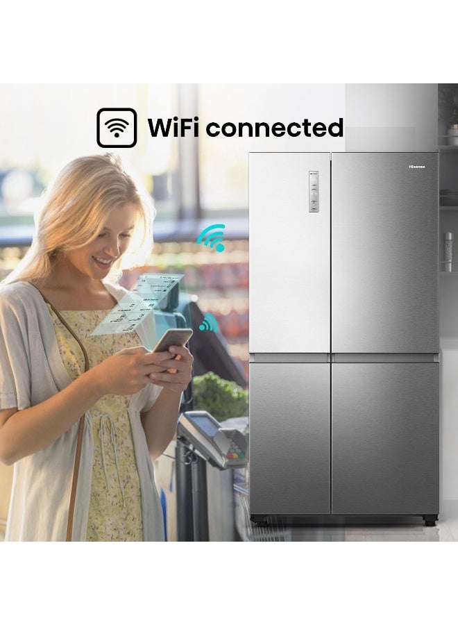 Hisense RS3N668SAI3 869 Liters Side by Side Refrigerator with Wifi Connectivity, Inverter Compressor, No Frost Technology RS3N668SAI3 silver - Image 4