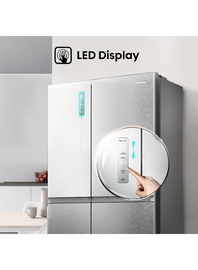 Hisense RS3N668SAI3 869 Liters Side by Side Refrigerator with Wifi Connectivity, Inverter Compressor, No Frost Technology RS3N668SAI3 silver - Image 5