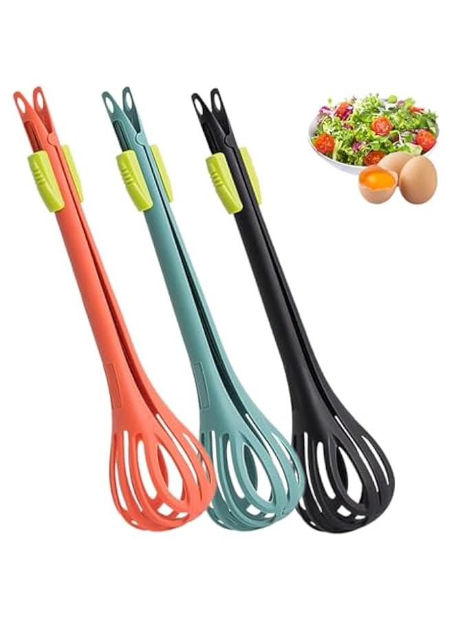 Multifunctional Egg Beater, 2 in 1 Food Clip u0026 Egg Whisk Creative Multifunction Egg Beater Handheld Egg Whisk Blender Bread Clip Household Multifunctional Kitchen Tool for Cooking (3 Color, 1pcs) - Image 1