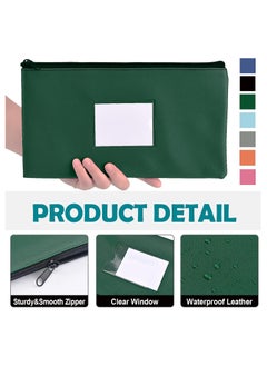 KASTWAVE Money Coin Checks Bag Pouch Organizer Receipt Holder Utility Wallet, Money Bag for Cash, Heavy Duty Leatherette Security Zipper Wallet with Zipper Clear Window, 4 Pcs  - Image 2