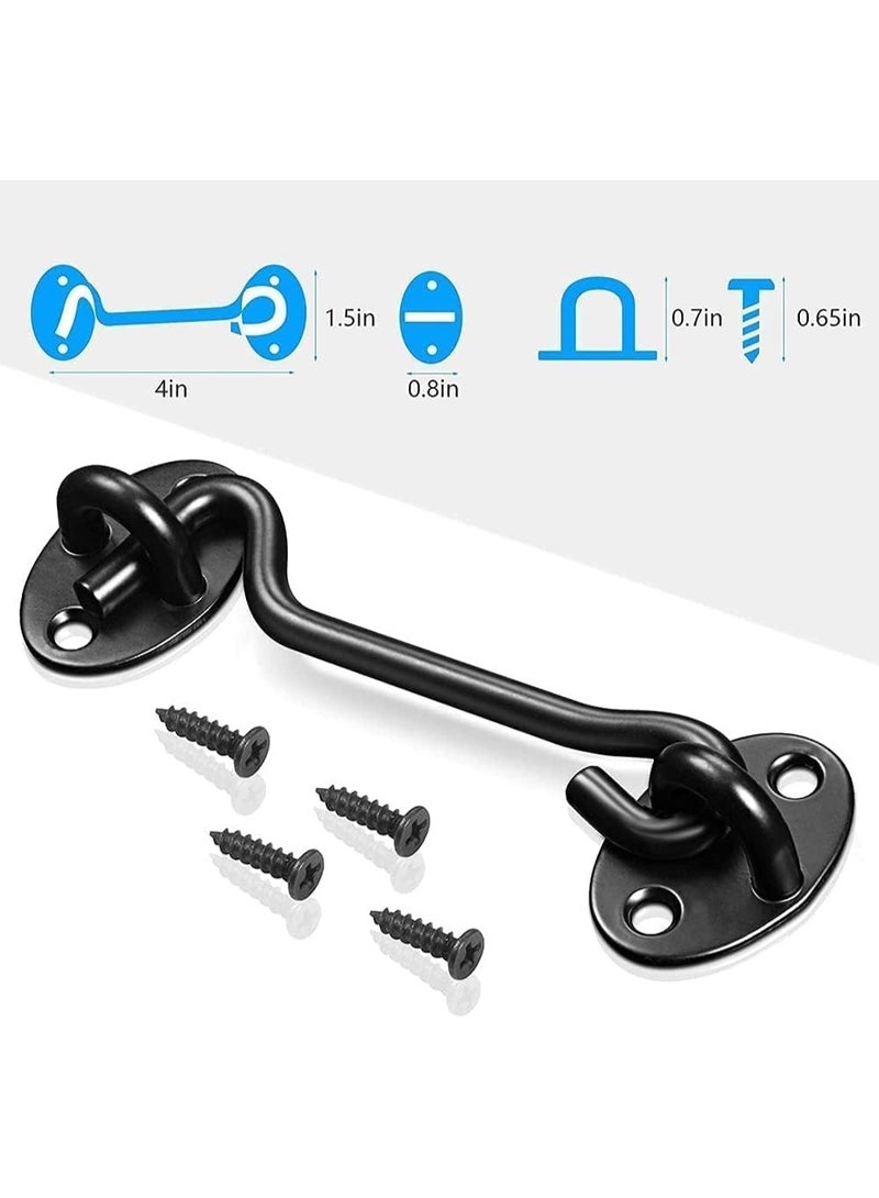 3 Pcs Stainless Steel Hook and Eye Latches, Privacy Hook and Eye Latches, Rust and Corrosion Resistant, With Mounting Screws, For Security And Privacy, for Barn Doors, Garages, Windows, Closets - Image 2