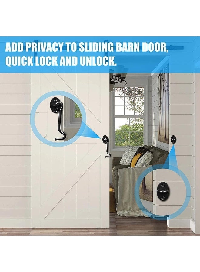 3 Pcs Stainless Steel Hook and Eye Latches, Privacy Hook and Eye Latches, Rust and Corrosion Resistant, With Mounting Screws, For Security And Privacy, for Barn Doors, Garages, Windows, Closets - Image 4