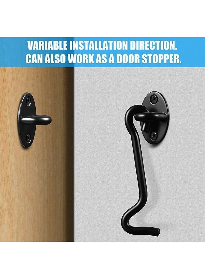 3 Pcs Stainless Steel Hook and Eye Latches, Privacy Hook and Eye Latches, Rust and Corrosion Resistant, With Mounting Screws, For Security And Privacy, for Barn Doors, Garages, Windows, Closets - Image 5