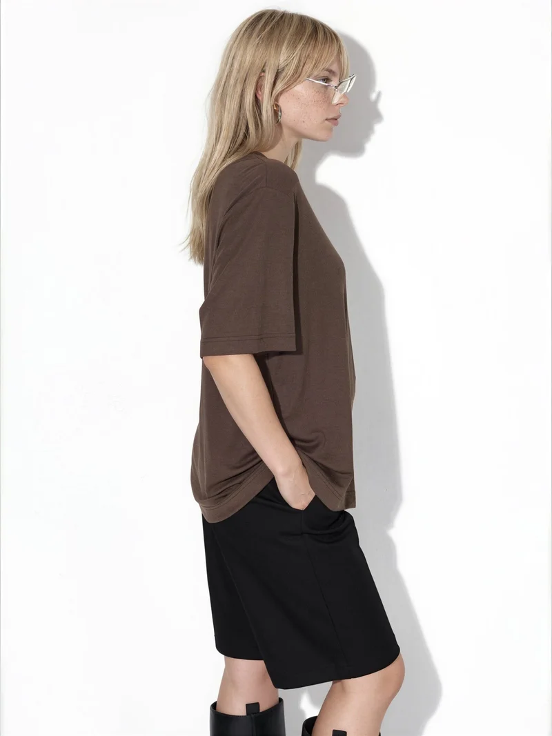 Busem BUSEM Oversized Crew Neck Ribbed T-Shirt