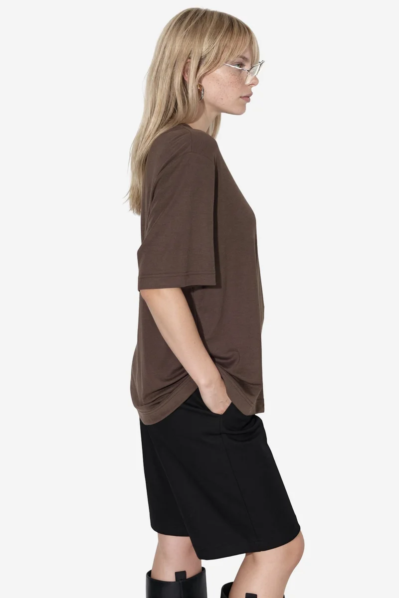 BUSEM Oversized Crew Neck Ribbed T-Shirt