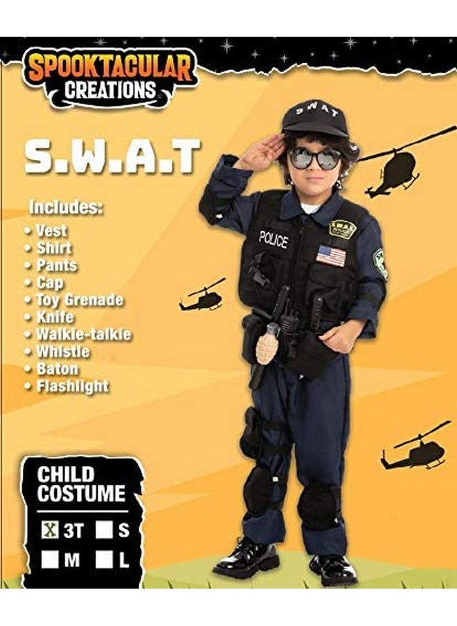 Spooktacular Creations - Costume For Kids, S.W.A.T. Police Officer For Halloween, Role Playing, Carnival Cosplay, Themed Parties(Small (5 7 Yr) - Image 1