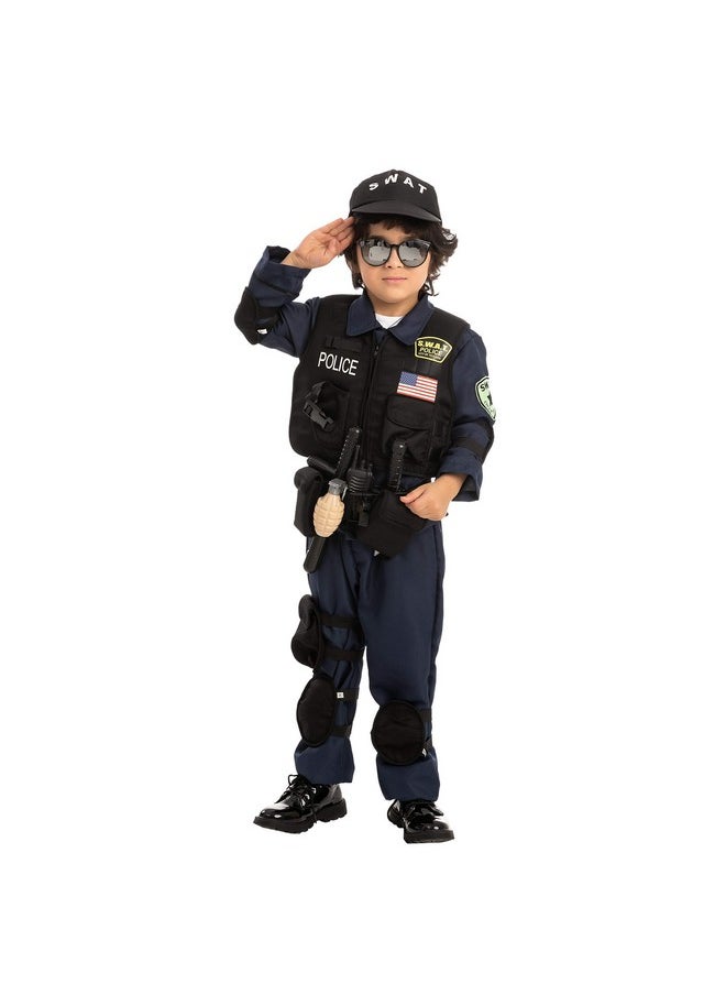 Spooktacular Creations - Costume For Kids, S.W.A.T. Police Officer For Halloween, Role Playing, Carnival Cosplay, Themed Parties(Small (5 7 Yr) - Image 1