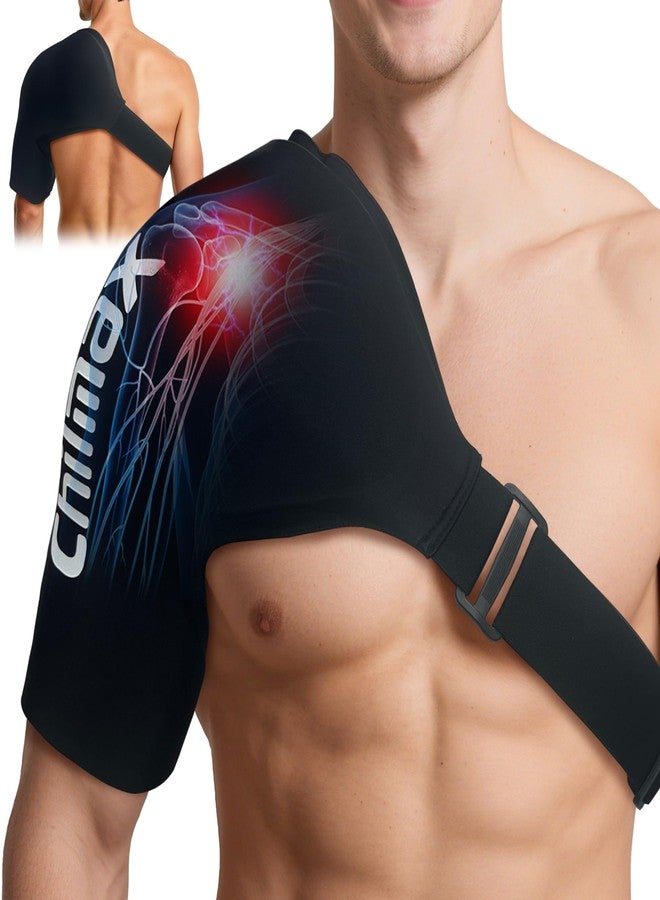 Chilmax Shoulder Ice Pack Wrap, Reusable Hot and Cold Therapy Compression Wrap for Rotator Cuff, Arm, and Shoulder Periarthritis Pain Relief, Fatigue Reduction,Post-Surgical Rehabilitation - Image 1