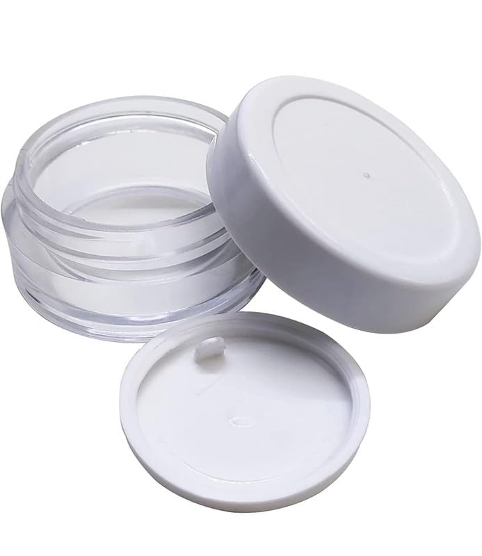 BH PLAST BHIndustry 8g Pack of 48pcs Empty Acrylic Jars Transparent Cosmetic Containers with Leakproof Lids for Lip Balms Body Butters Eyeshadow  - Image 5