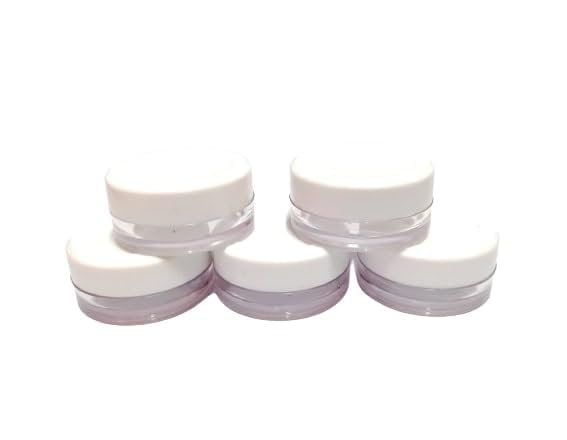 BH PLAST BHIndustry 8g Pack of 48pcs Empty Acrylic Jars Transparent Cosmetic Containers with Leakproof Lids for Lip Balms Body Butters Eyeshadow  - Image 1
