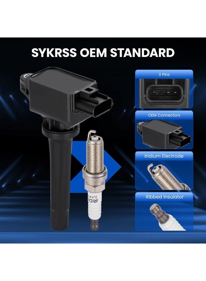 SYKRSS UF822 Ignition Coils & 93501 Spark Plugs Compatible with Toyota Yaris iA, Compatible with Scion iA, 1.5L l4 - Replaces 90118WB460, P51R18100-4PCS - Image 4