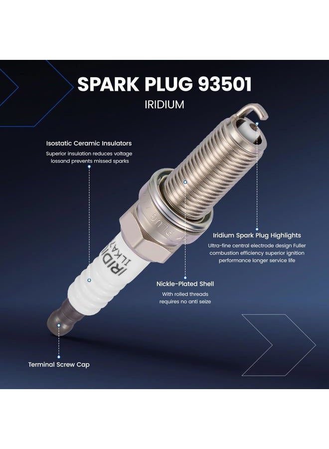 SYKRSS UF822 Ignition Coils & 93501 Spark Plugs Compatible with Toyota Yaris iA, Compatible with Scion iA, 1.5L l4 - Replaces 90118WB460, P51R18100-4PCS - Image 3