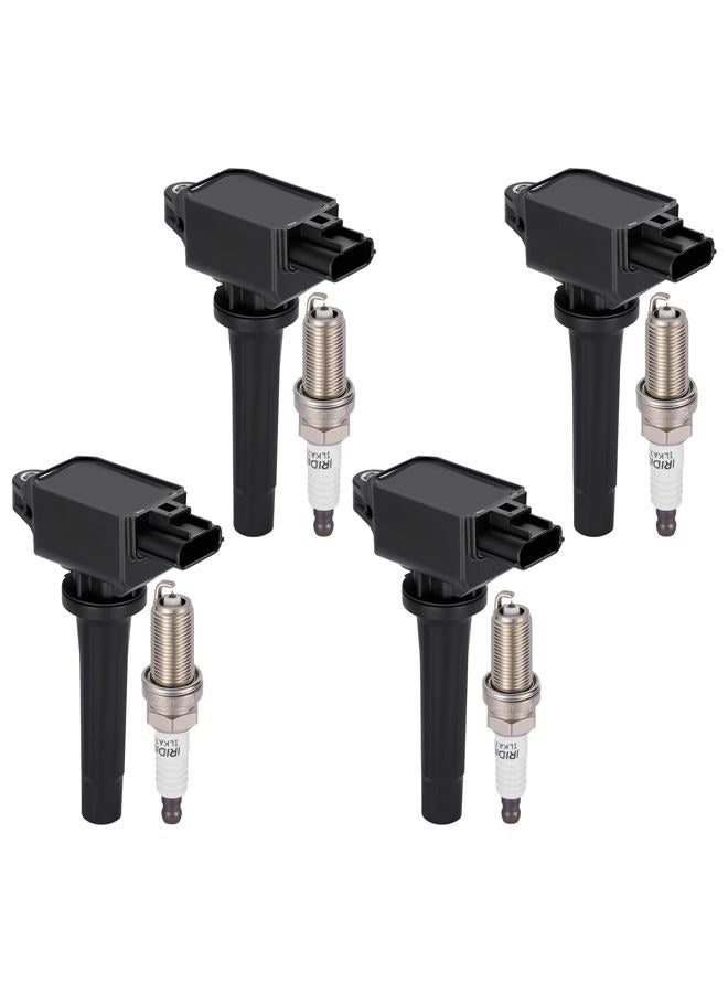 SYKRSS UF822 Ignition Coils & 93501 Spark Plugs Compatible with Toyota Yaris iA, Compatible with Scion iA, 1.5L l4 - Replaces 90118WB460, P51R18100-4PCS - Image 1