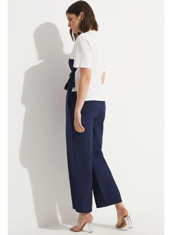 JUNE June Trouser & Blouse Set Navy