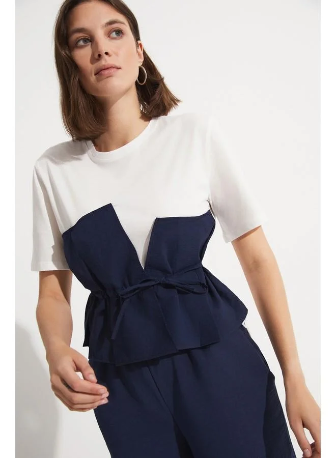 JUNE June Trouser & Blouse Set Navy