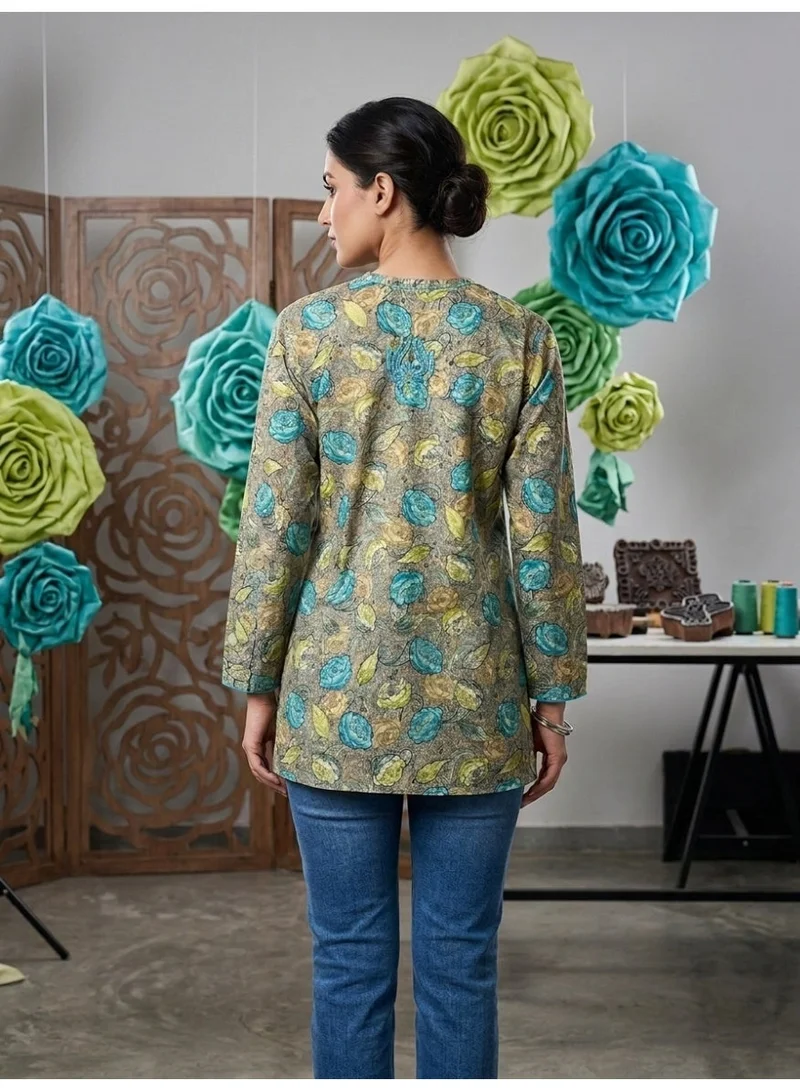 Alaya Hand Embroidered Chikankari Chiffon Kurti-ALFCRK115