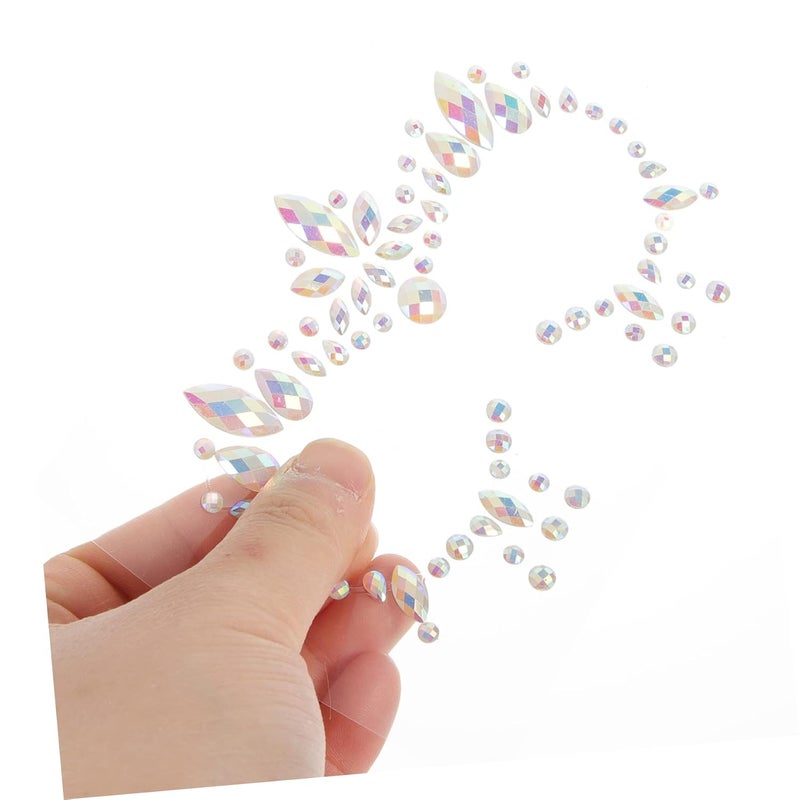 3sheets Dark Face Gems Stickers Skin Tint Glitter Freckles Tattoos Halloween Party Sticker - Image 4