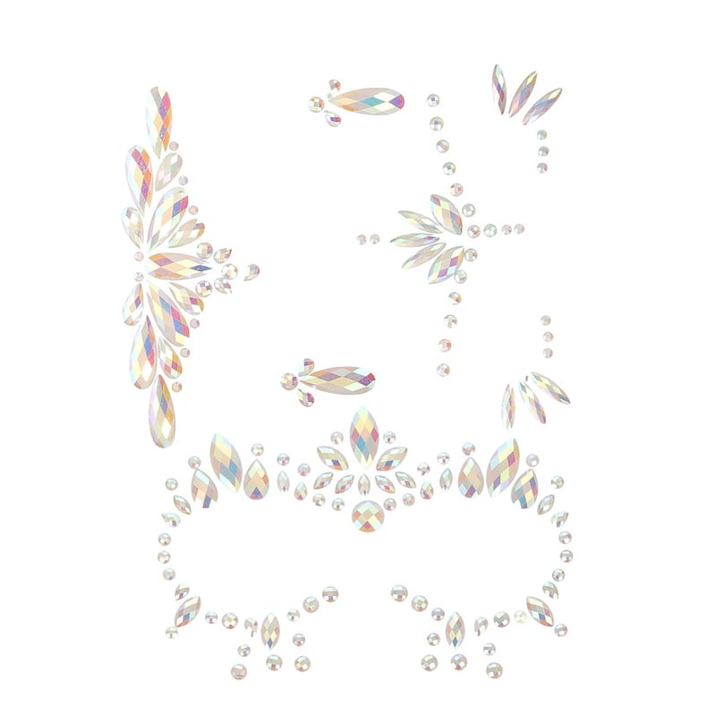 3sheets Dark Face Gems Stickers Skin Tint Glitter Freckles Tattoos Halloween Party Sticker - Image 1