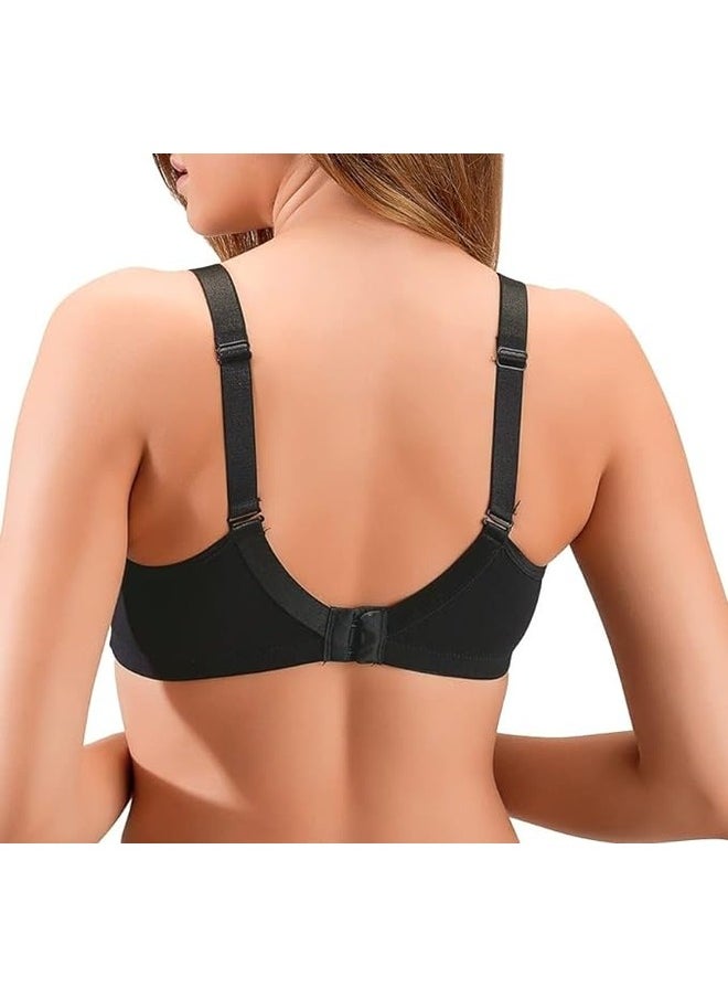 Love Bell - Love Bell Women's Everyday Bra Cotton Spandex Four way Stretch Shaping Non Padded, Minimizer, Wire free, Super Comfort - Image 1