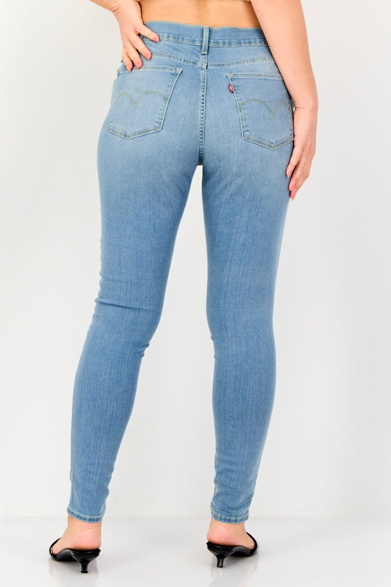 Levi's Women 710 Skinny Fit Washed Stretchable Denim Jeans, Light Blue - Image 3