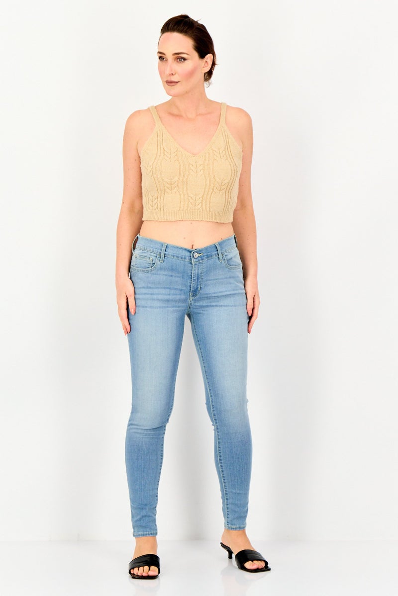 Levi's Women 710 Skinny Fit Washed Stretchable Denim Jeans, Light Blue - Image 4