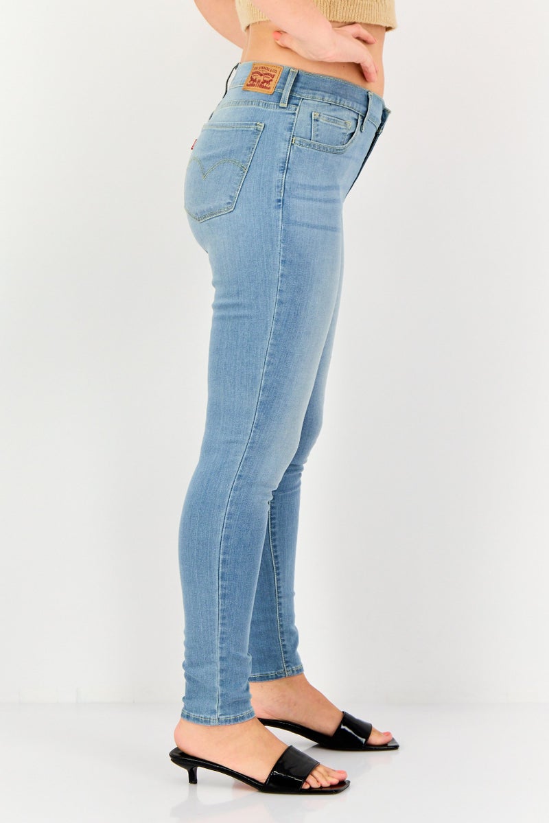 Levi's Women 710 Skinny Fit Washed Stretchable Denim Jeans, Light Blue - Image 2