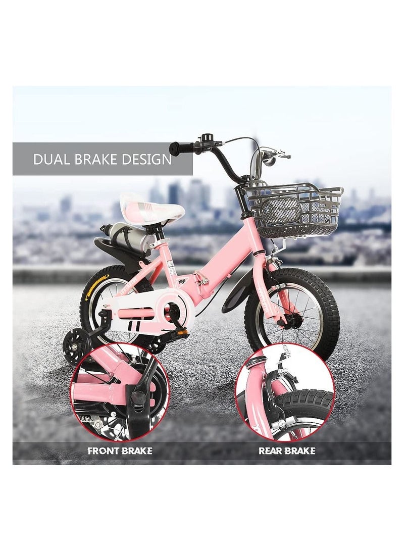 Cool Baby Kids Bike with Hand Brake and Basket for Ages 3-9 Years Girls 16 Inch - Image 2