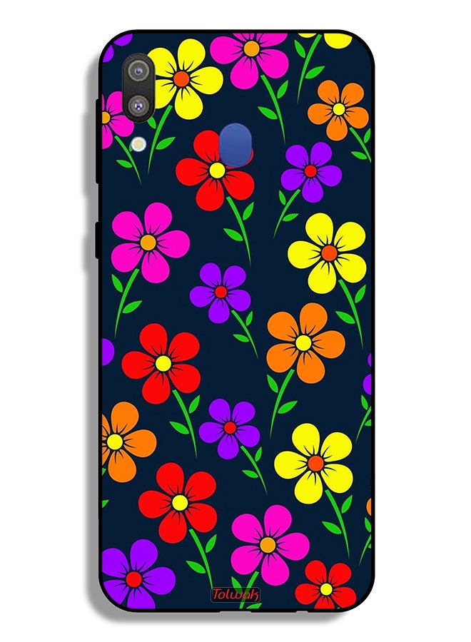 Tolwak Samsung Galaxy M20 Protective Case Cover Colorful Flowers - Image 2