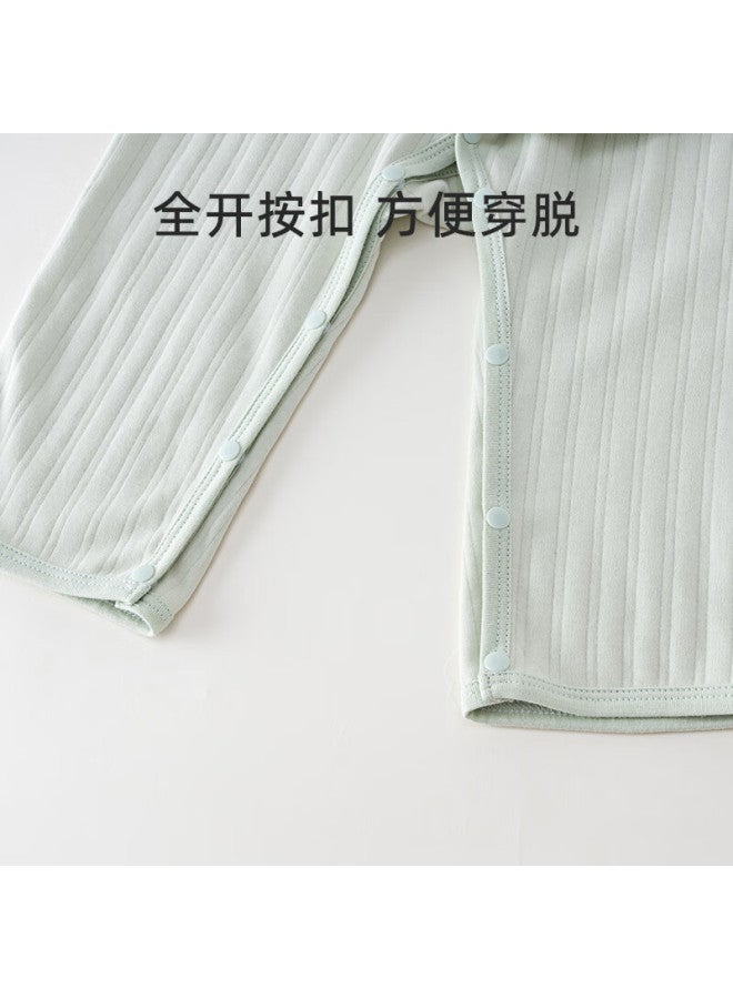 Shubeiyi Baby Pants New Spring Autumn Boys Girls Long Pants Snap Button Autumn Sleep Pants Pure Cotton Open Waist Home Pants Light Green 73