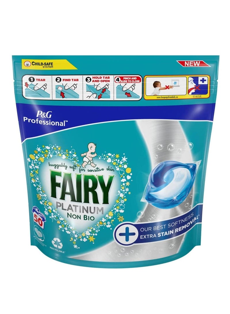 Fairy 100 Non-Bio Platinum Pods With Extra Stain Removal, Washing Tablets Capsules For Baby And Sensitive Skin - Laundry Detergent With Child Lock System - Image 3