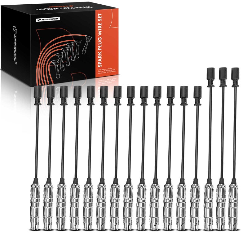APremium Ignition Spark Plug Wires Set of 16 Compatible with MercedesBenz W202 W210 C43 AMG CL500 CLK430 CLK500 CLS500 E430 E500 G500 ML430 ML500 S430 SL500